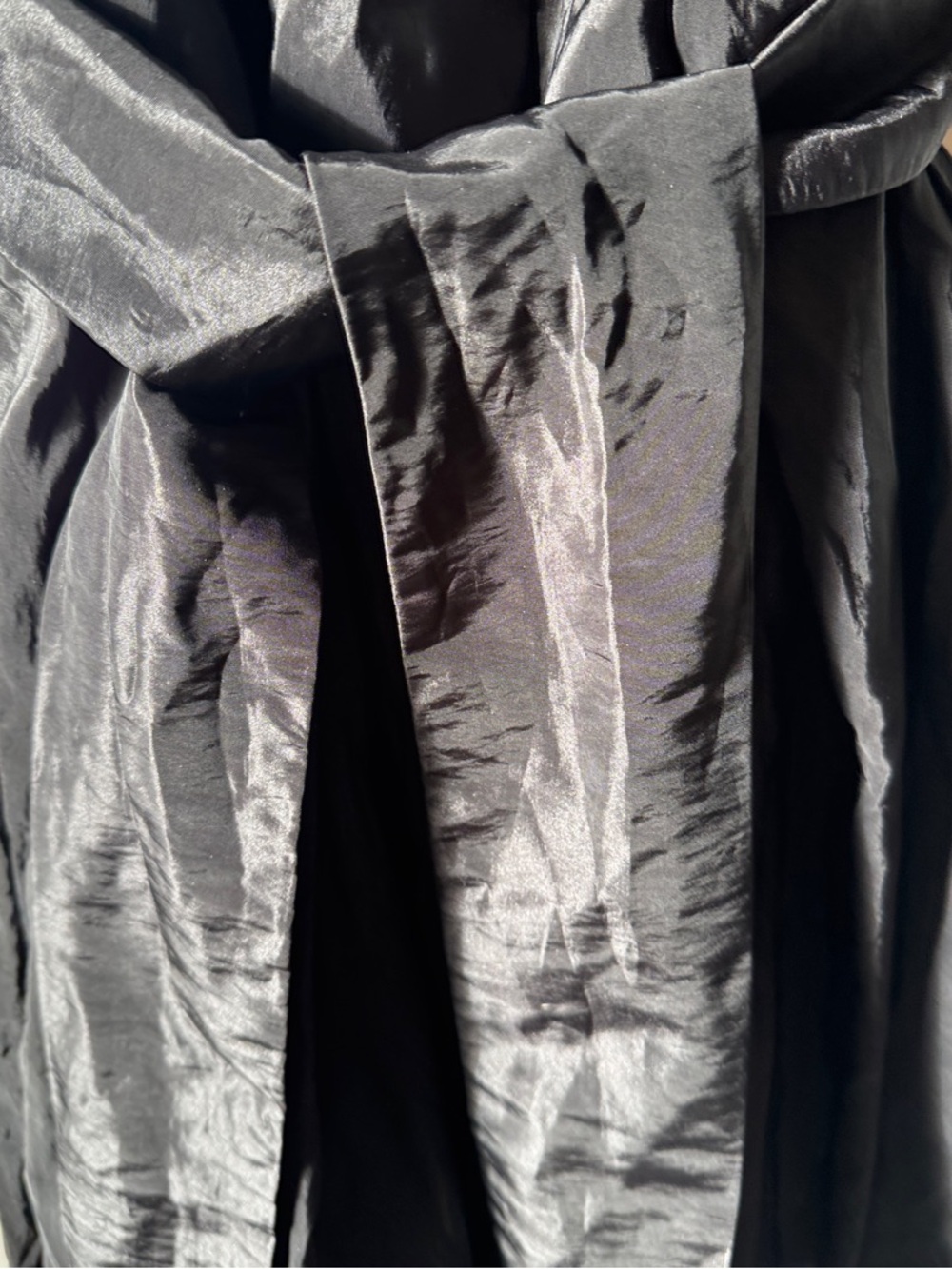 Cachet Black and White Lace-Top Midi Dress with Waist Sash - Picture 3 of 7